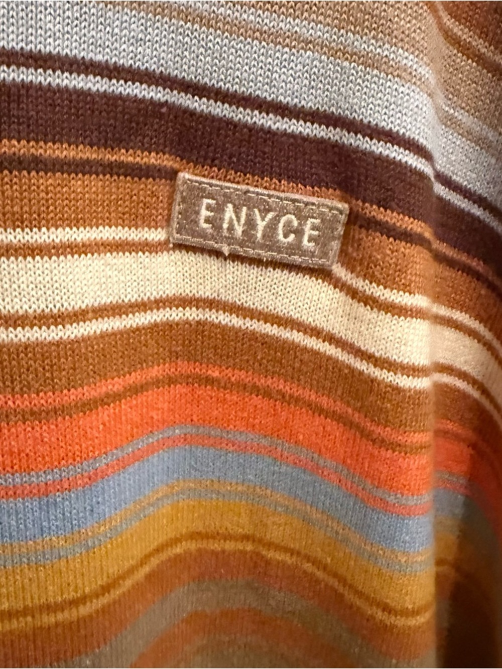 Vintage Y2K ENYCE XXXL Pastel Stripe Knit Sweater Short Sleeve Streetwear - Picture 4 of 8
